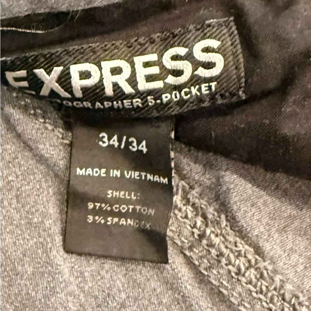Express Photographer Pant Gray Slim Fit Stretch Chino Dress Pant 34x34 - Picture 7 of 7